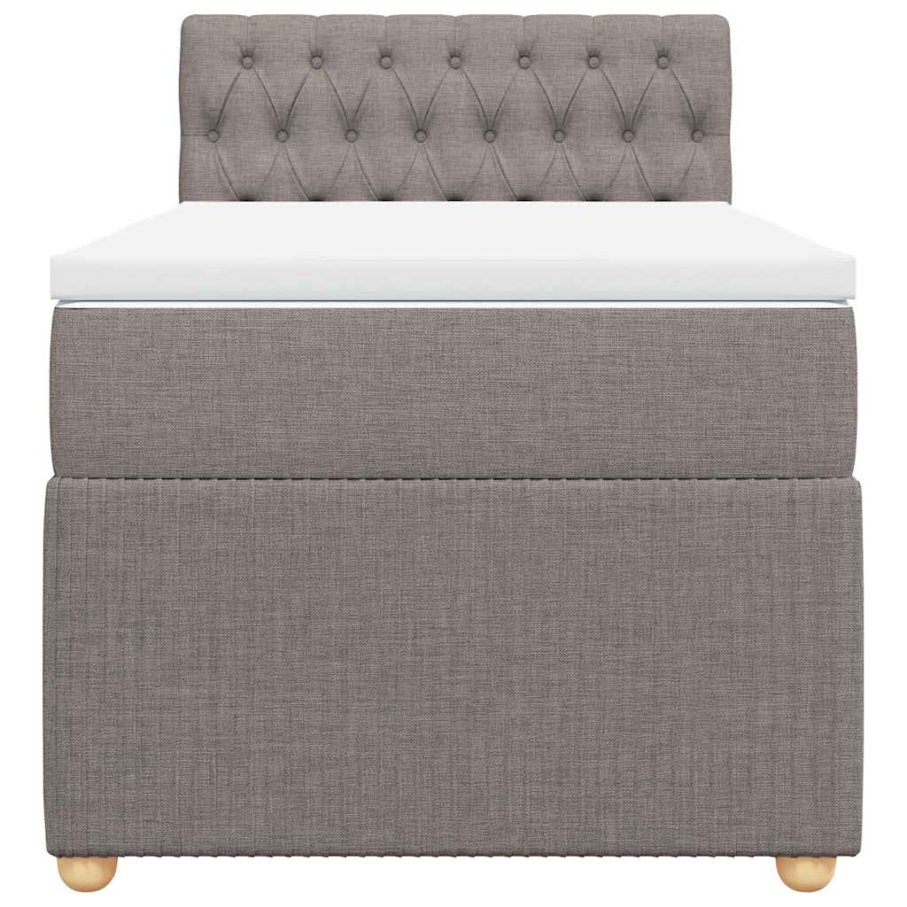 Sommier à lattes de lit avec matelas Taupe 90x200 cm Tissu - XIOS