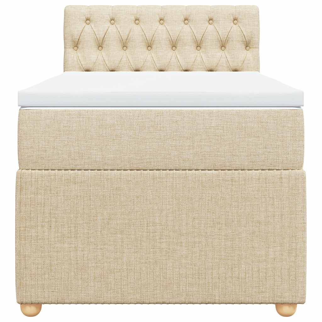 Sommier à lattes de lit avec matelas Crème 90x200 cm Tissu - XIOS