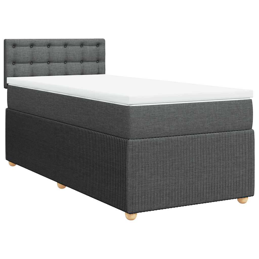 Sommier à lattes de lit avec matelas Gris foncé 90x200 cm Tissu - XIOS