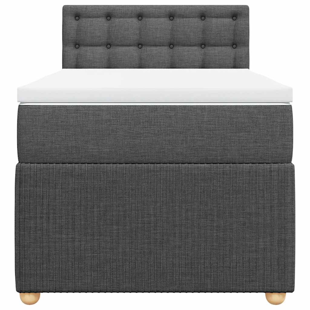 Sommier à lattes de lit avec matelas Gris foncé 90x200 cm Tissu - XIOS