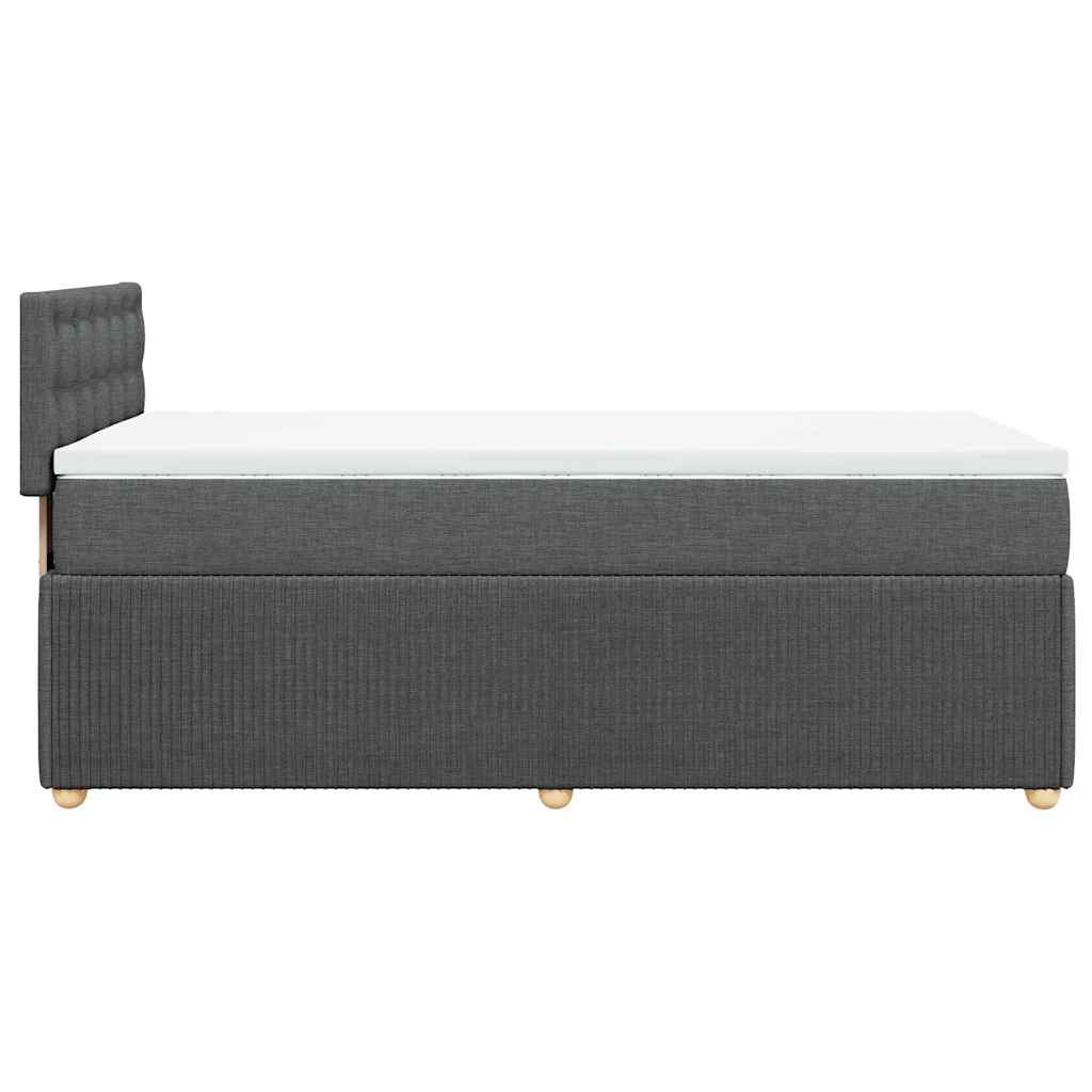 Sommier à lattes de lit avec matelas Gris foncé 90x200 cm Tissu - XIOS