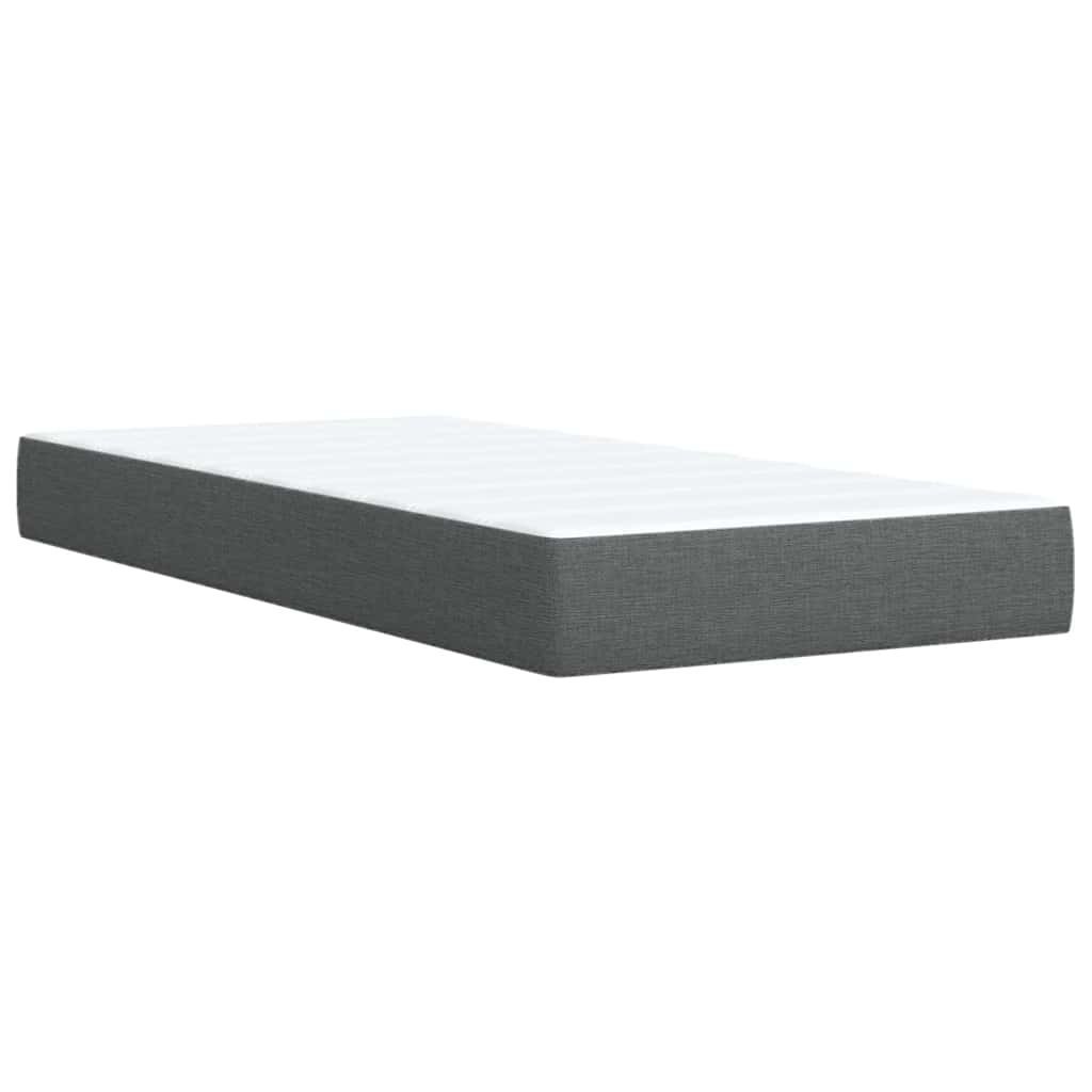 Sommier à lattes de lit avec matelas Gris foncé 90x200 cm Tissu - XIOS