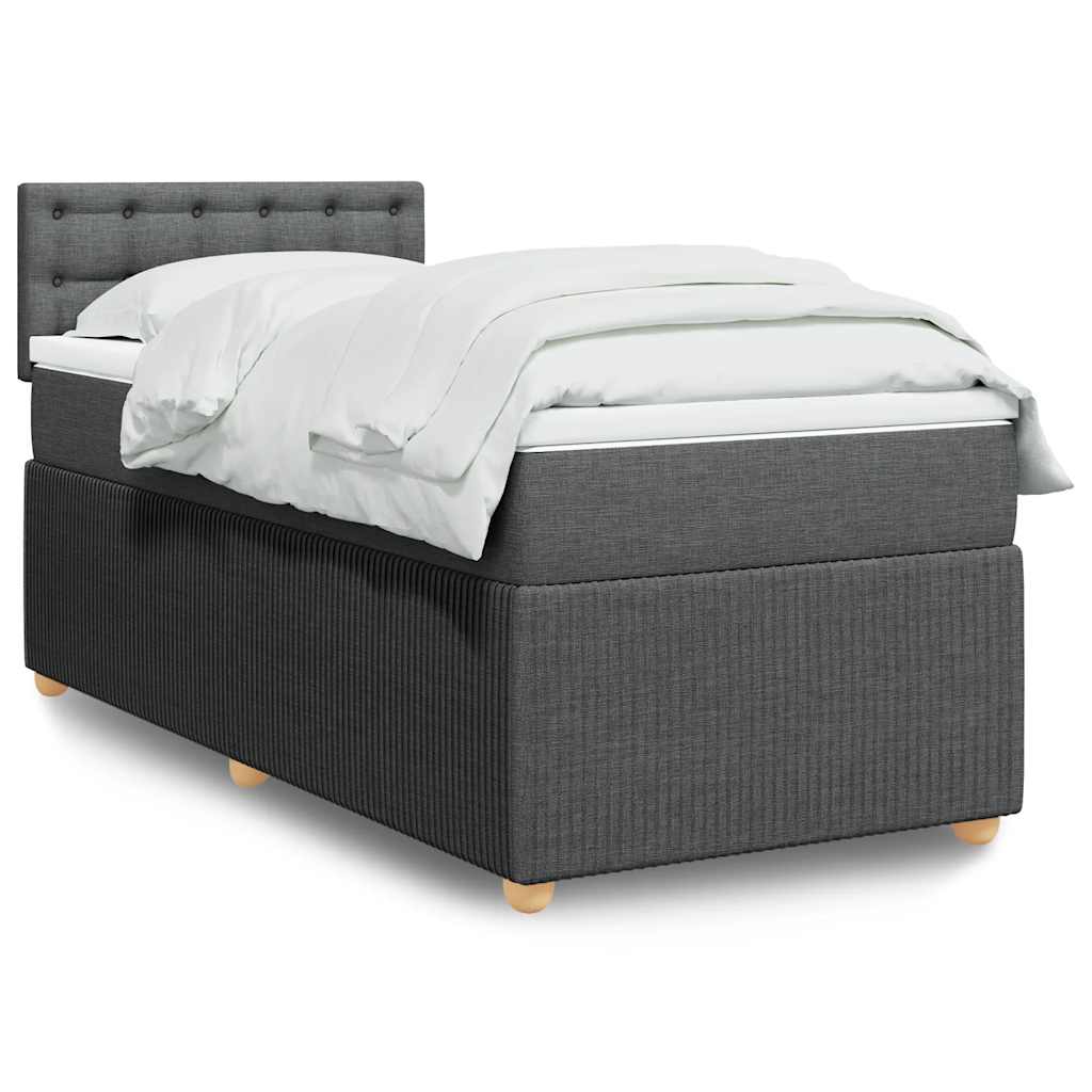 Sommier à lattes de lit avec matelas Gris foncé 90x200 cm Tissu - XIOS