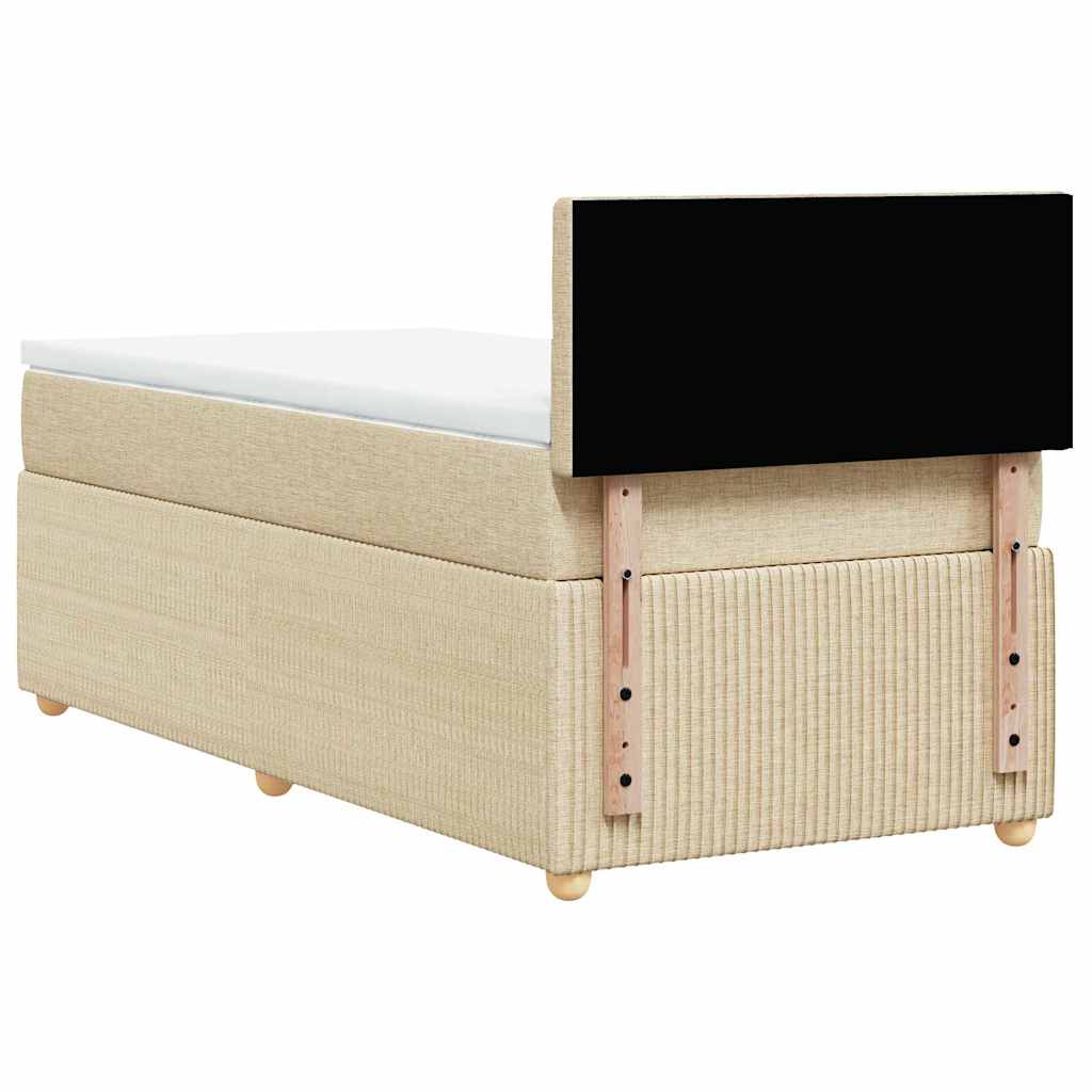 Sommier à lattes de lit avec matelas Crème 90x200 cm Tissu - XIOS