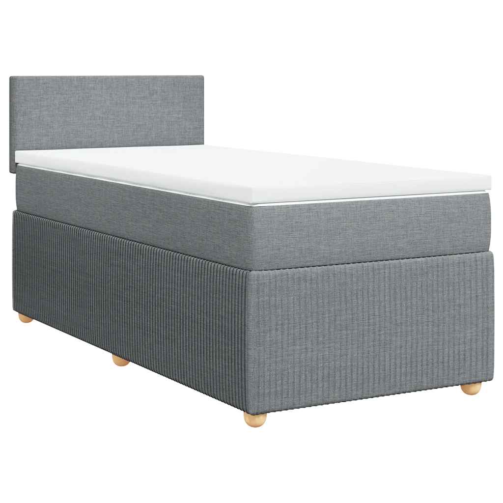 Sommier à lattes de lit avec matelas Gris clair 100x200cm Tissu - XIOS
