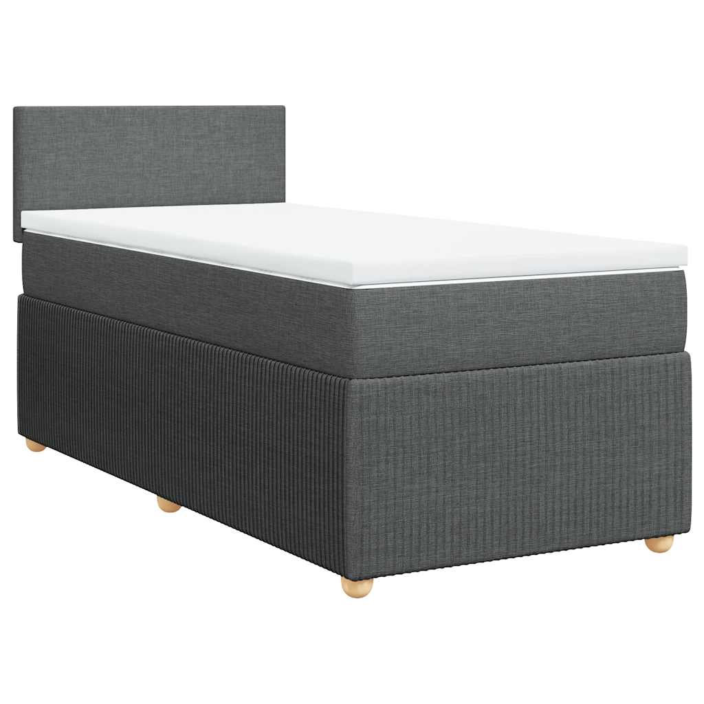 Sommier à lattes de lit avec matelas Gris foncé 100x200cm Tissu - XIOS