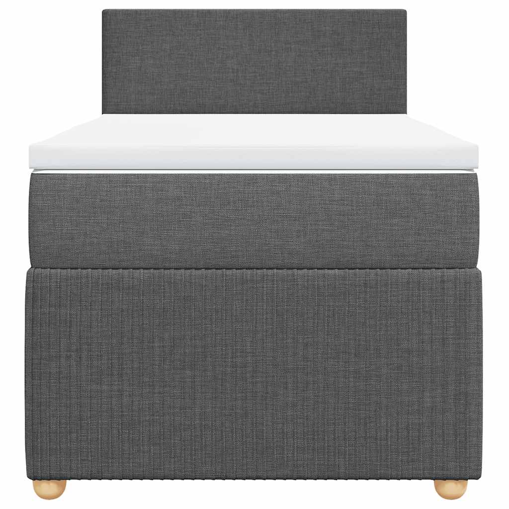 Sommier à lattes de lit avec matelas Gris foncé 100x200cm Tissu - XIOS