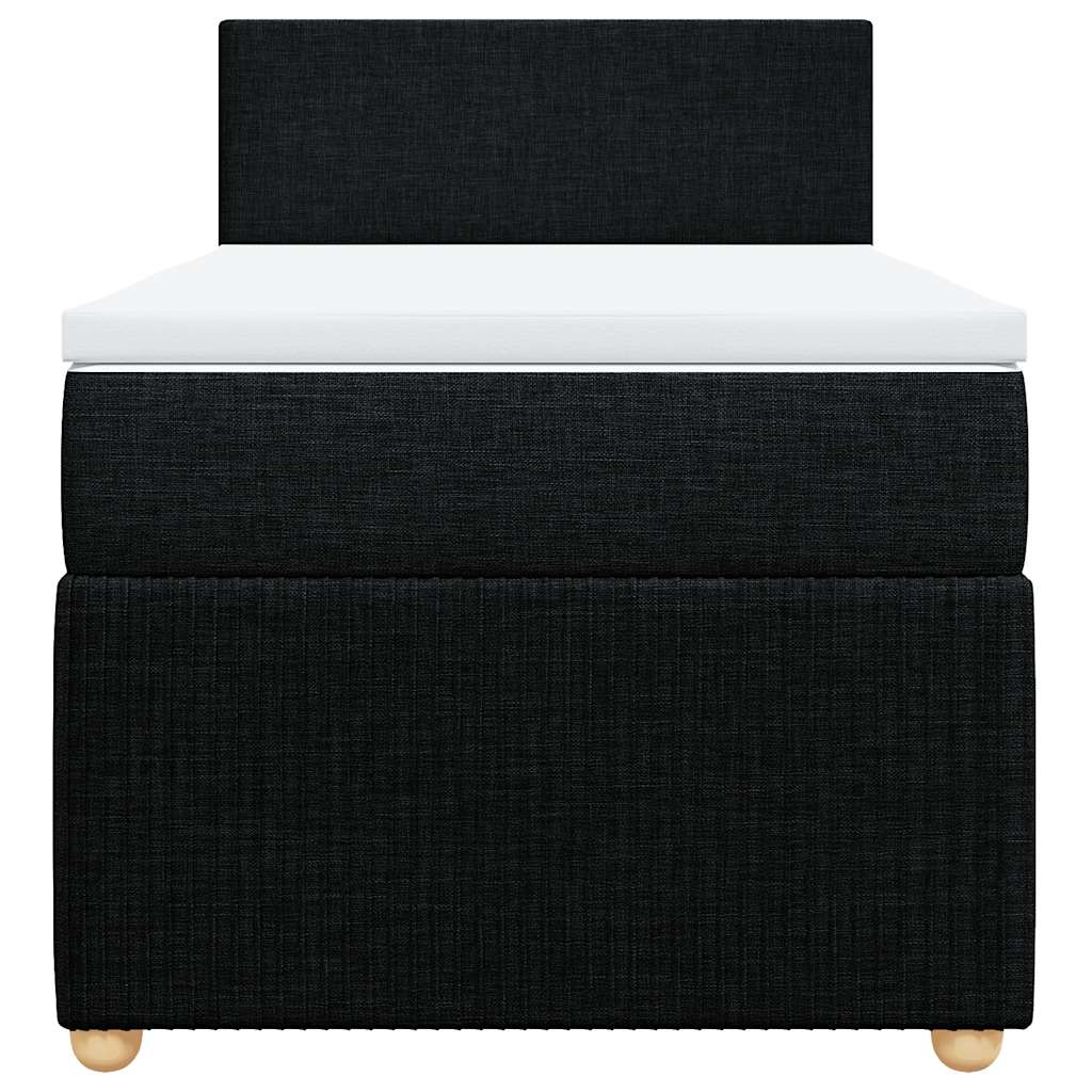 Sommier à lattes de lit avec matelas Noir 100x200 cm Tissu - XIOS