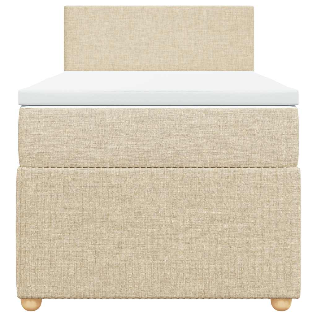 Sommier à lattes de lit avec matelas Crème 100x200 cm Tissu - XIOS