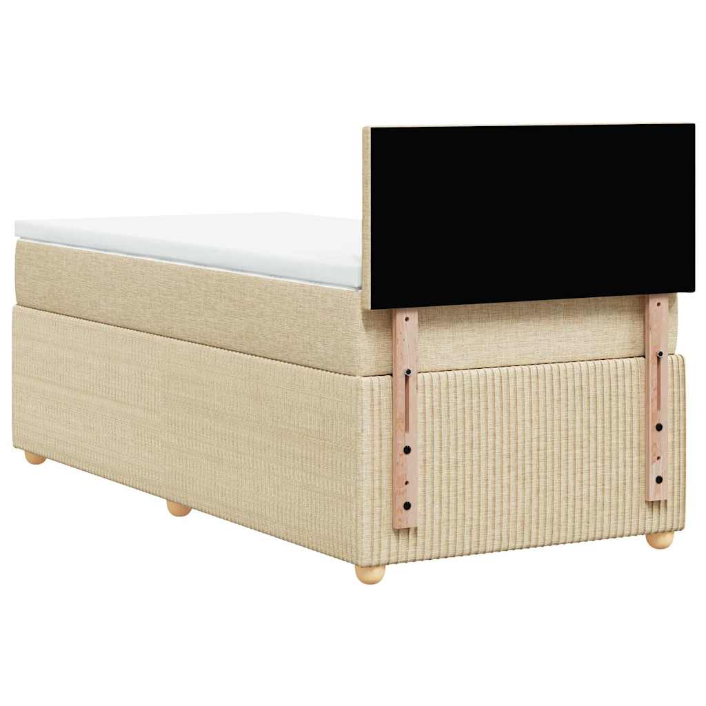 Sommier à lattes de lit avec matelas Crème 100x200 cm Tissu - XIOS
