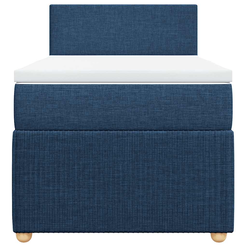 Sommier à lattes de lit avec matelas Bleu 100x200 cm Tissu