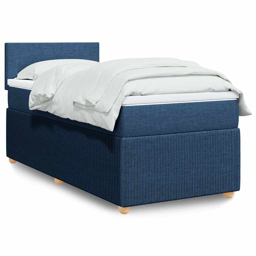 Sommier à lattes de lit avec matelas Bleu 100x200 cm Tissu - XIOS