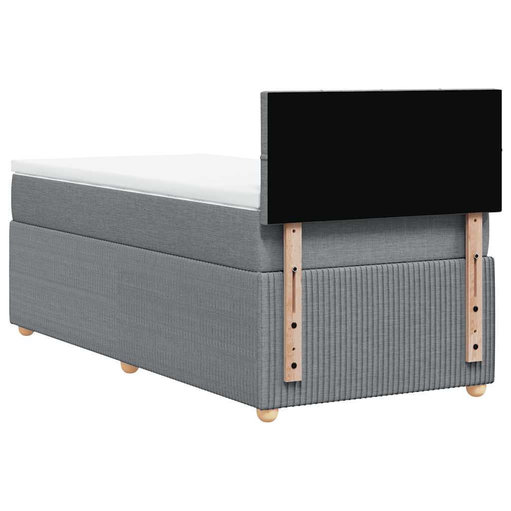 Sommier à lattes de lit avec matelas Gris clair 100x200cm Tissu - XIOS