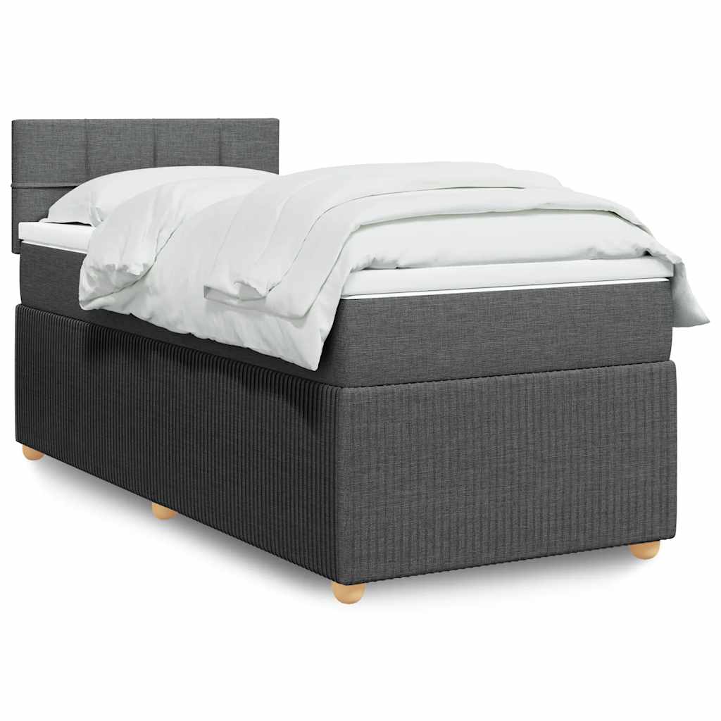 Sommier à lattes de lit avec matelas Gris foncé 100x200cm Tissu - XIOS