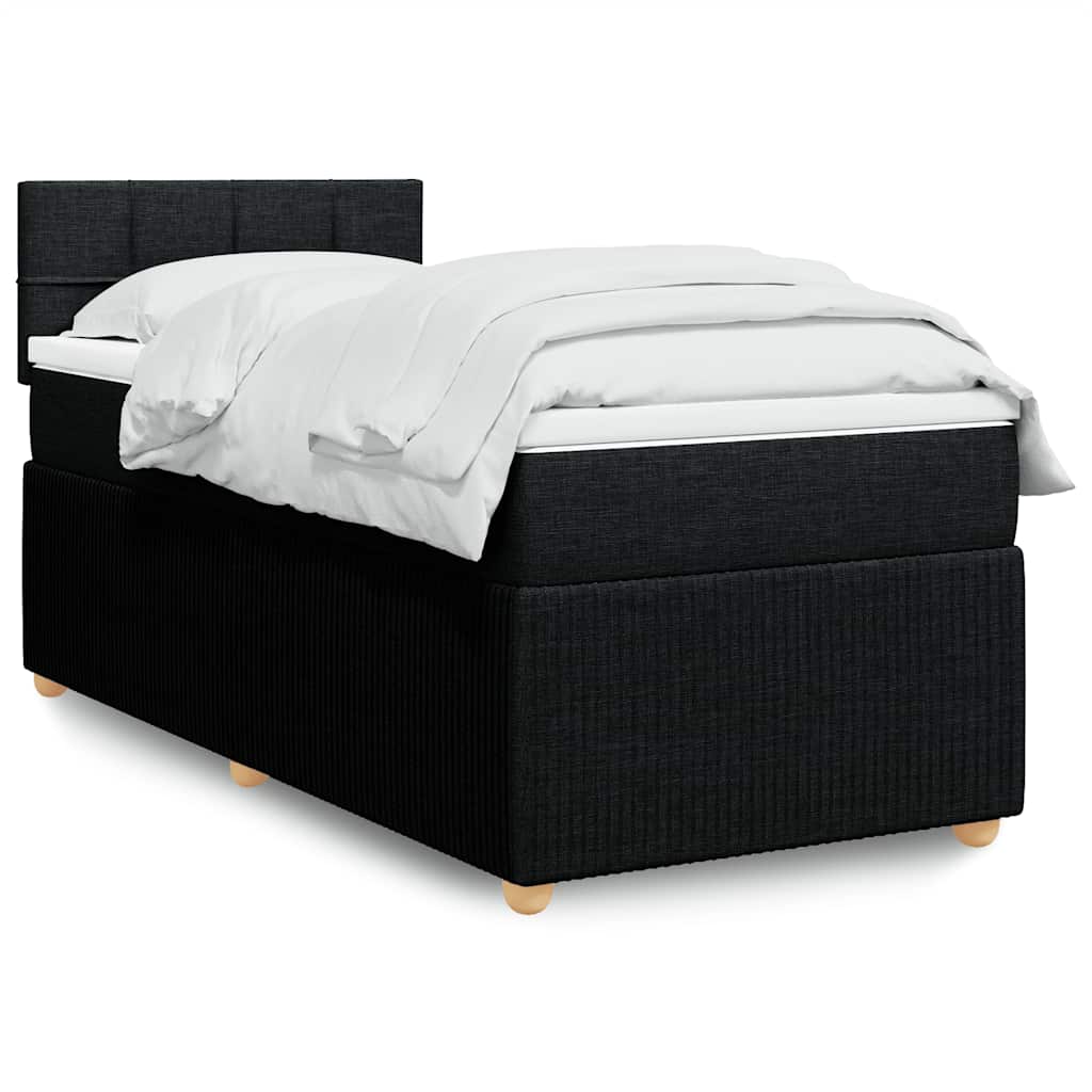 Sommier à lattes de lit avec matelas Noir 100x200 cm Tissu - XIOS