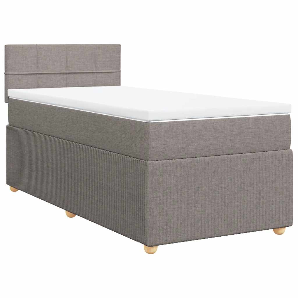 Sommier à lattes de lit avec matelas Taupe 100x200 cm Tissu - XIOS
