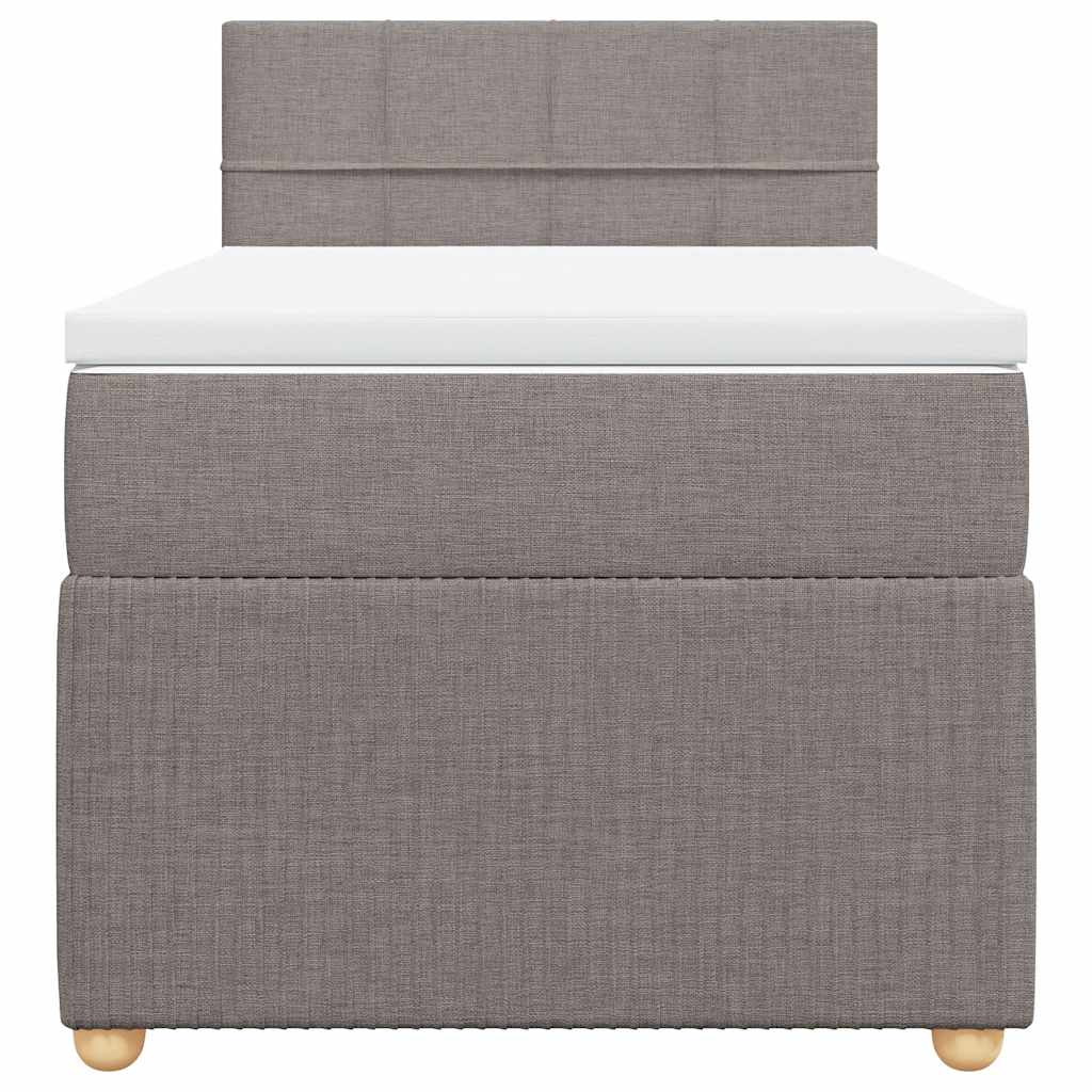 Sommier à lattes de lit avec matelas Taupe 100x200 cm Tissu