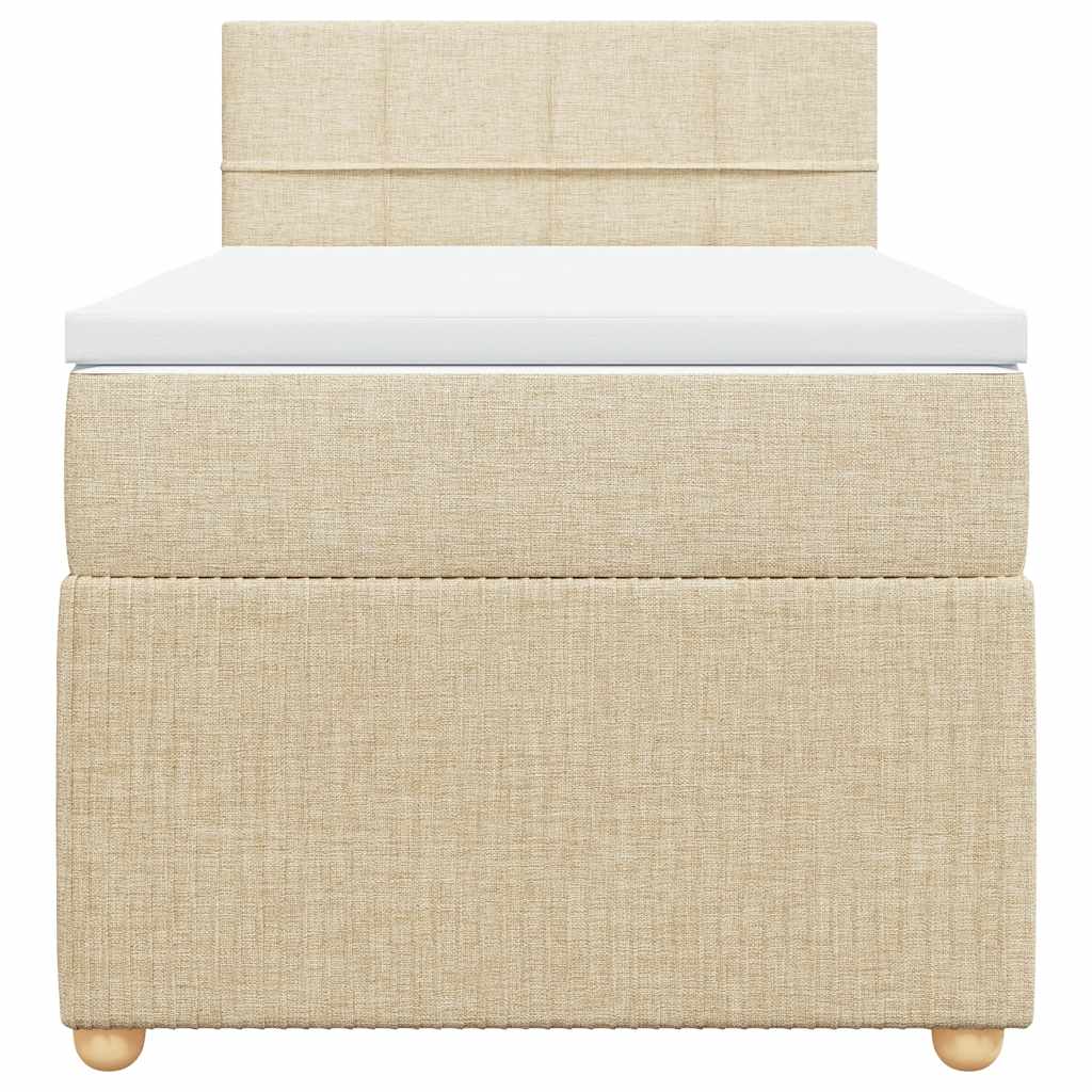 Sommier à lattes de lit avec matelas Crème 100x200 cm Tissu - XIOS