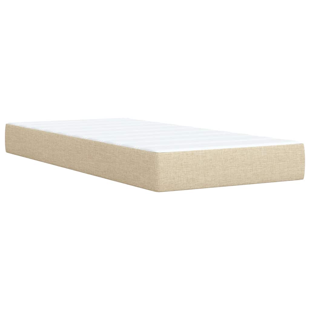 Sommier à lattes de lit avec matelas Crème 100x200 cm Tissu - XIOS