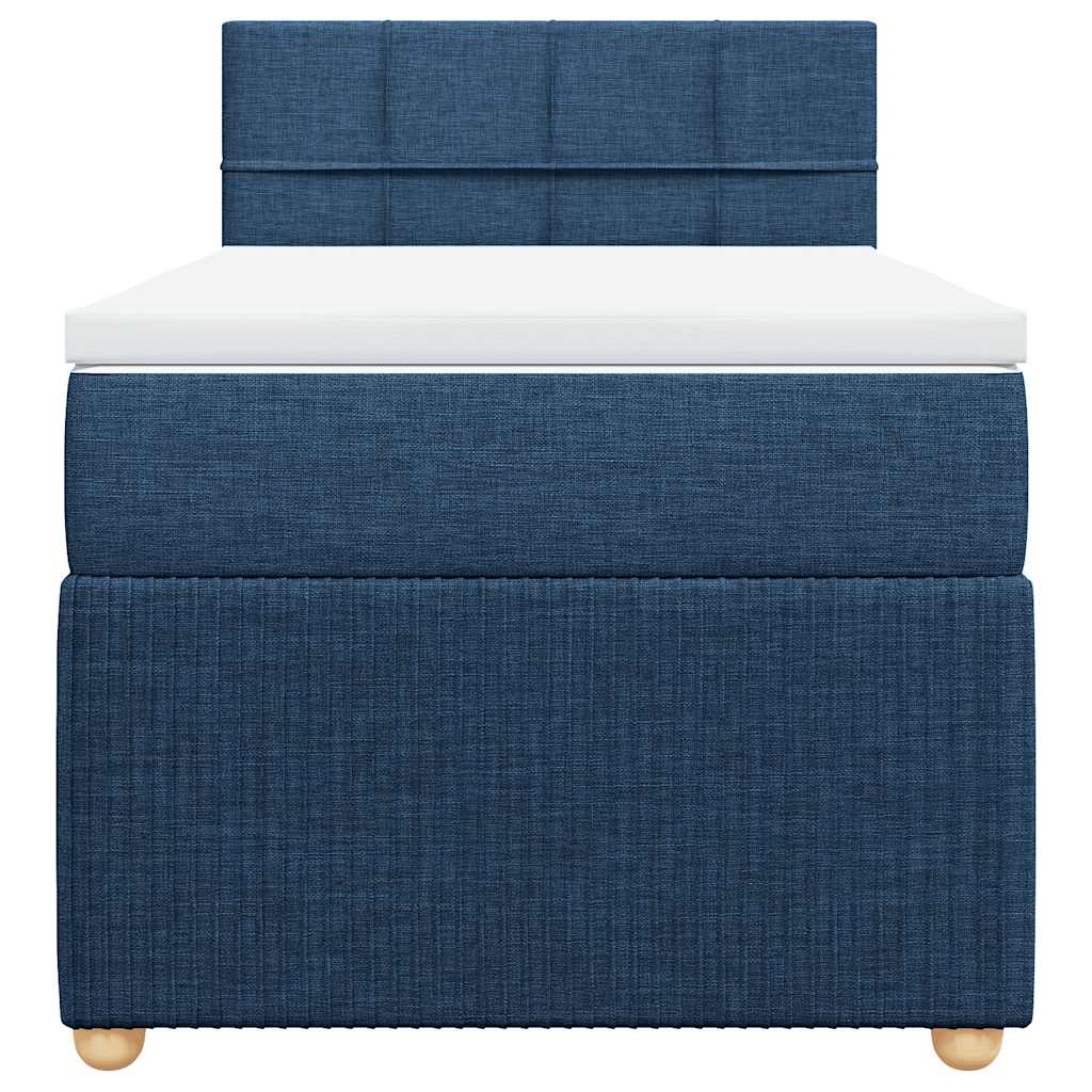 Sommier à lattes de lit avec matelas Bleu 100x200 cm Tissu - XIOS