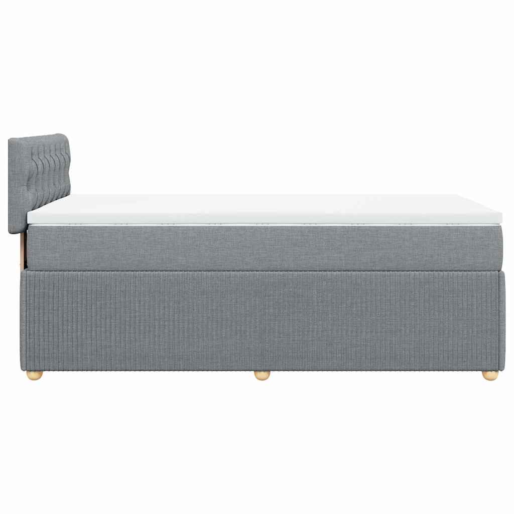 Sommier à lattes de lit avec matelas Gris clair 100x200cm Tissu - XIOS