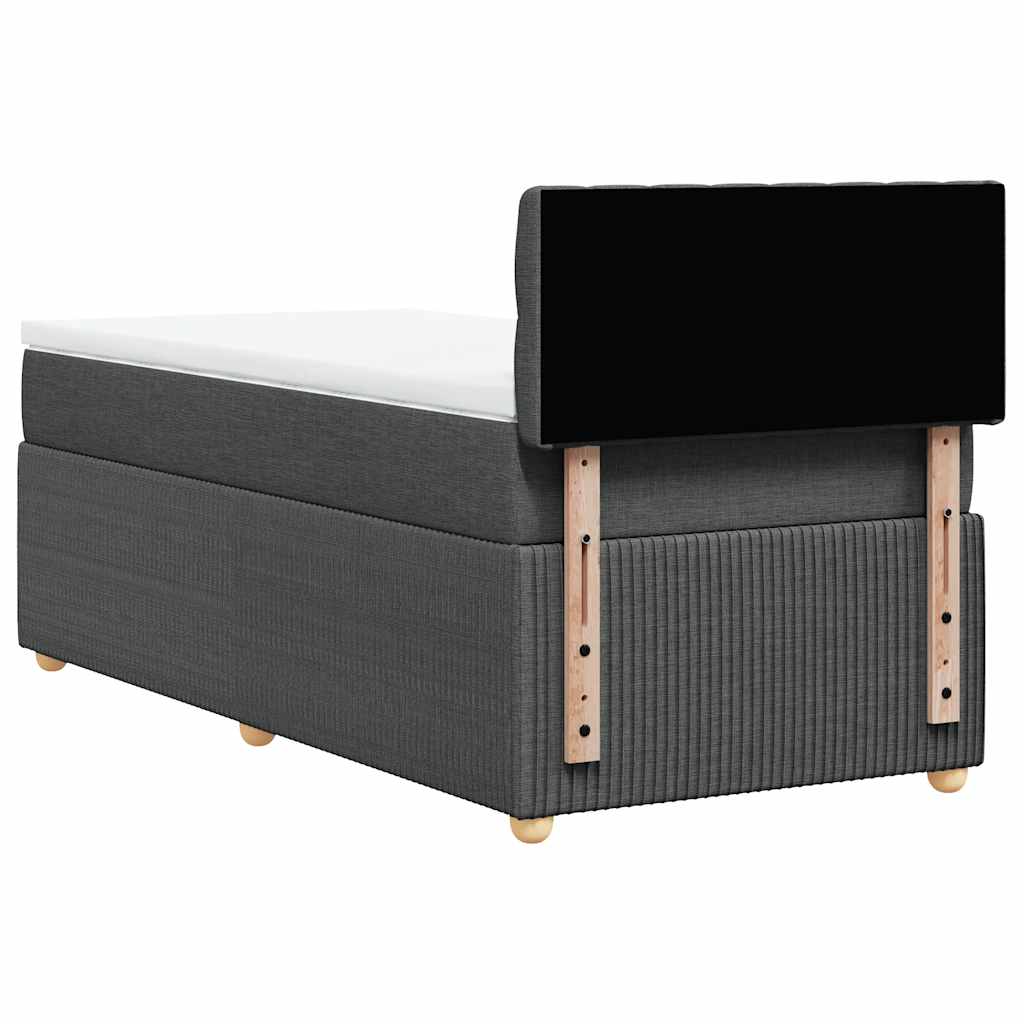 Sommier à lattes de lit avec matelas Gris foncé 100x200cm Tissu - XIOS