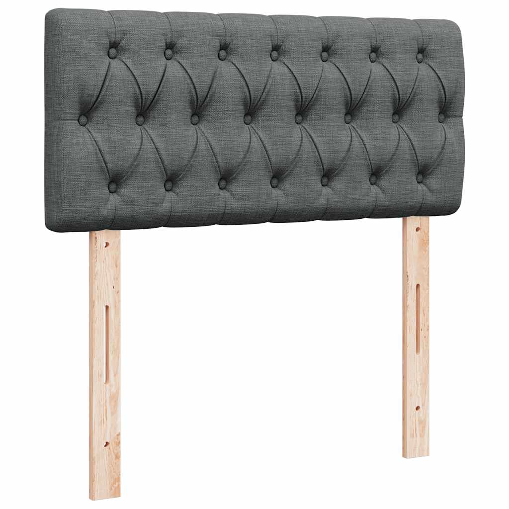 Sommier à lattes de lit avec matelas Gris foncé 100x200cm Tissu - XIOS