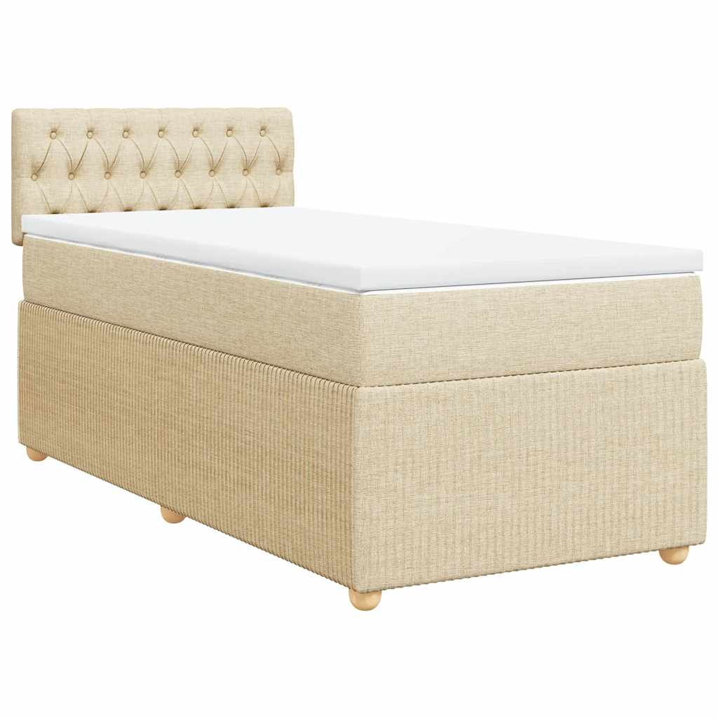 Sommier à lattes de lit avec matelas Crème 100x200 cm Tissu - XIOS