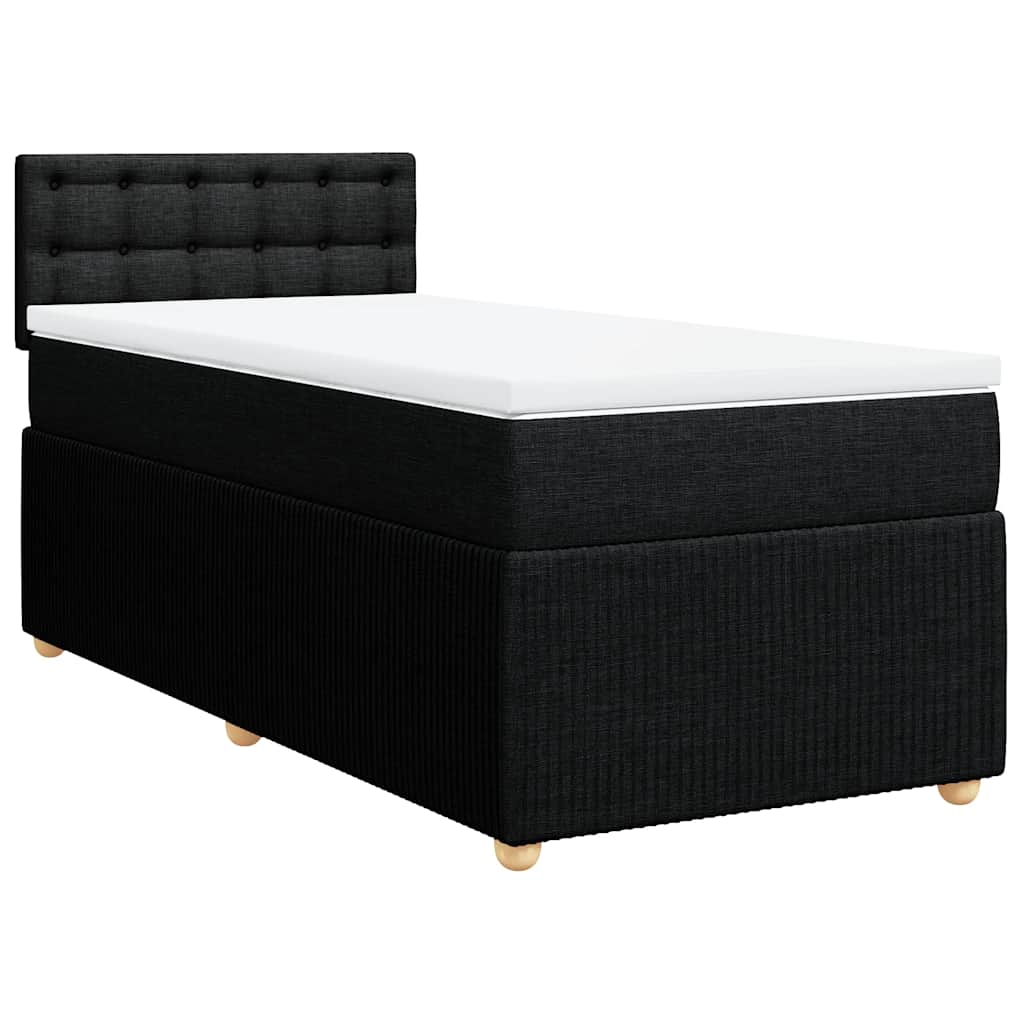 Sommier à lattes de lit avec matelas Noir 100x200 cm Tissu - XIOS