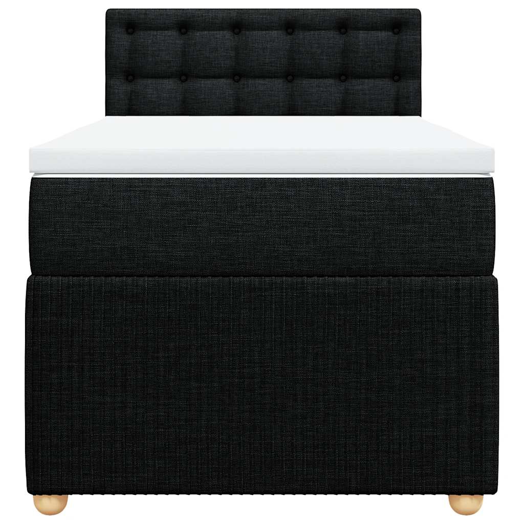 Sommier à lattes de lit avec matelas Noir 100x200 cm Tissu - XIOS