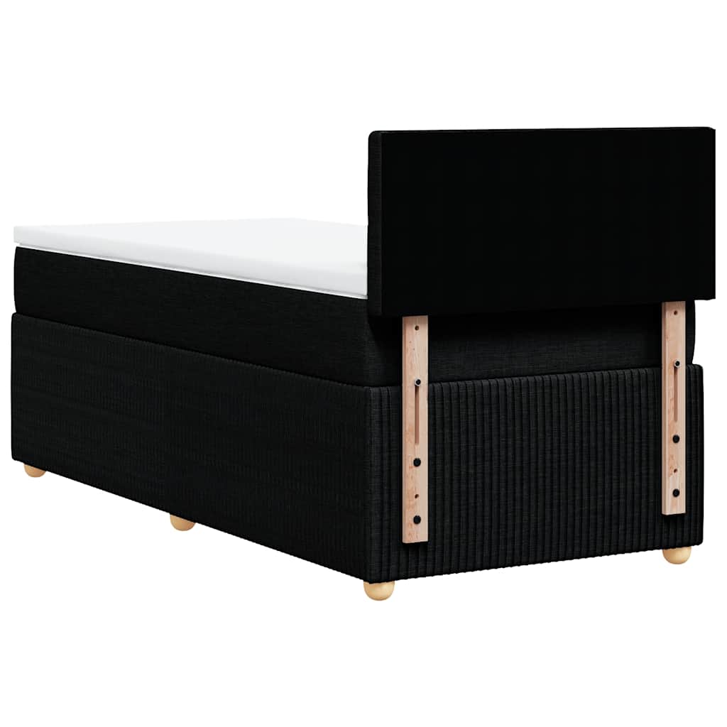 Sommier à lattes de lit avec matelas Noir 100x200 cm Tissu - XIOS