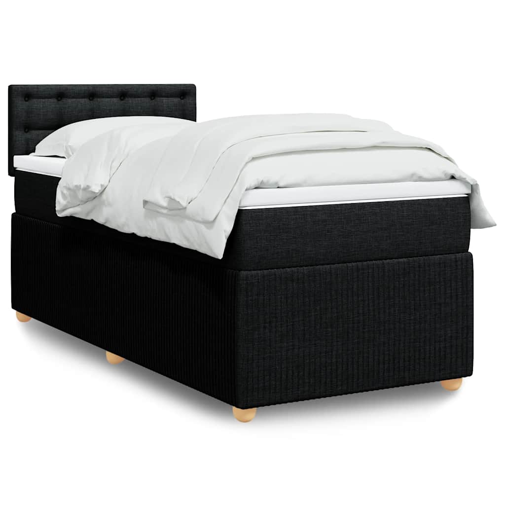 Sommier à lattes de lit avec matelas Noir 100x200 cm Tissu - XIOS