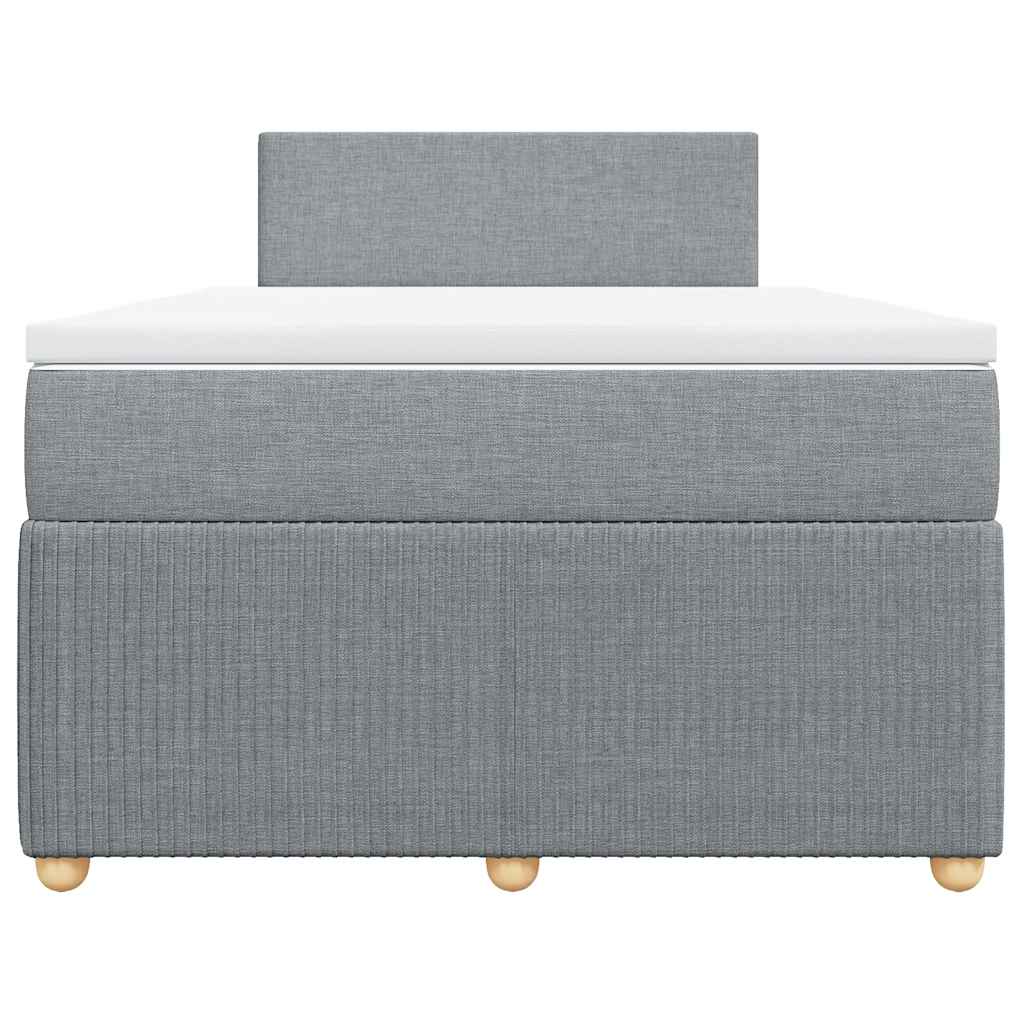 Sommier à lattes de lit et matelas gris clair 120x190 cm tissu - XIOS