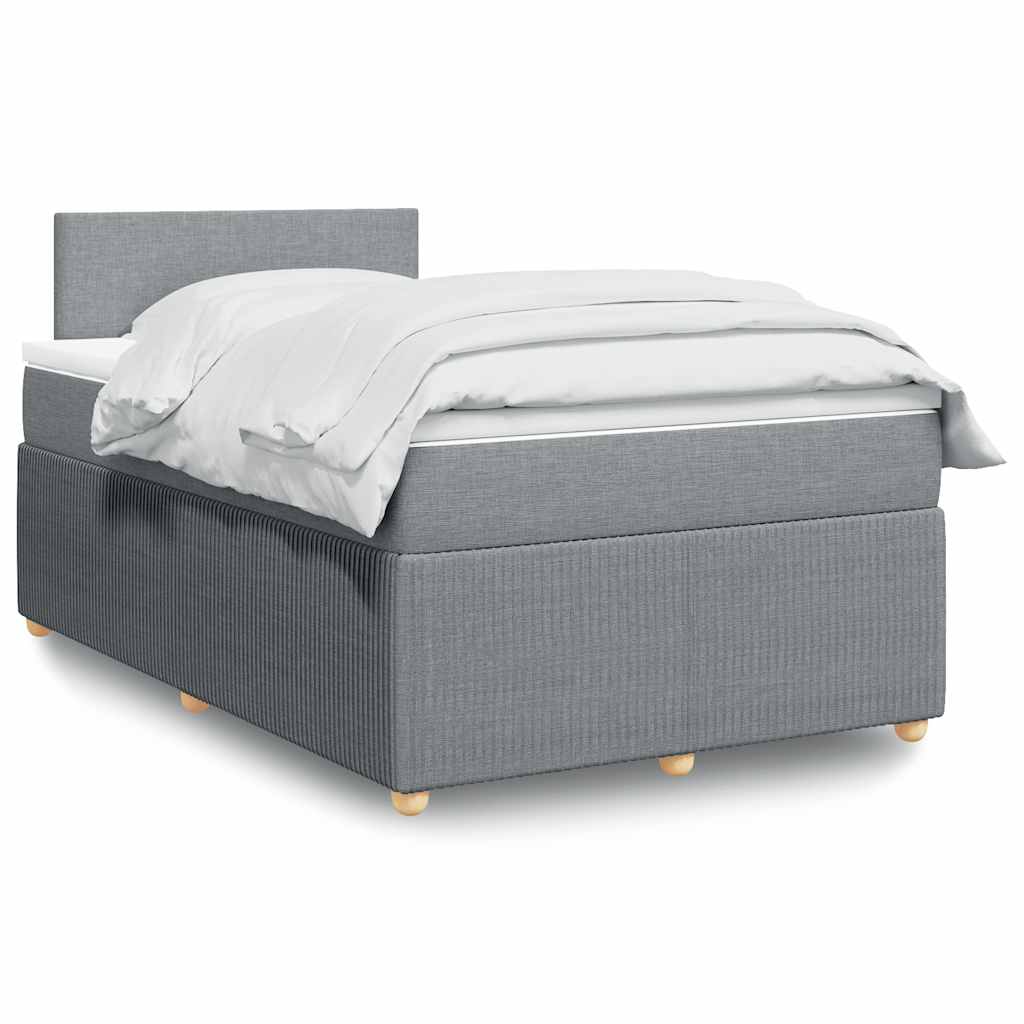 Sommier à lattes de lit et matelas gris clair 120x190 cm tissu - XIOS