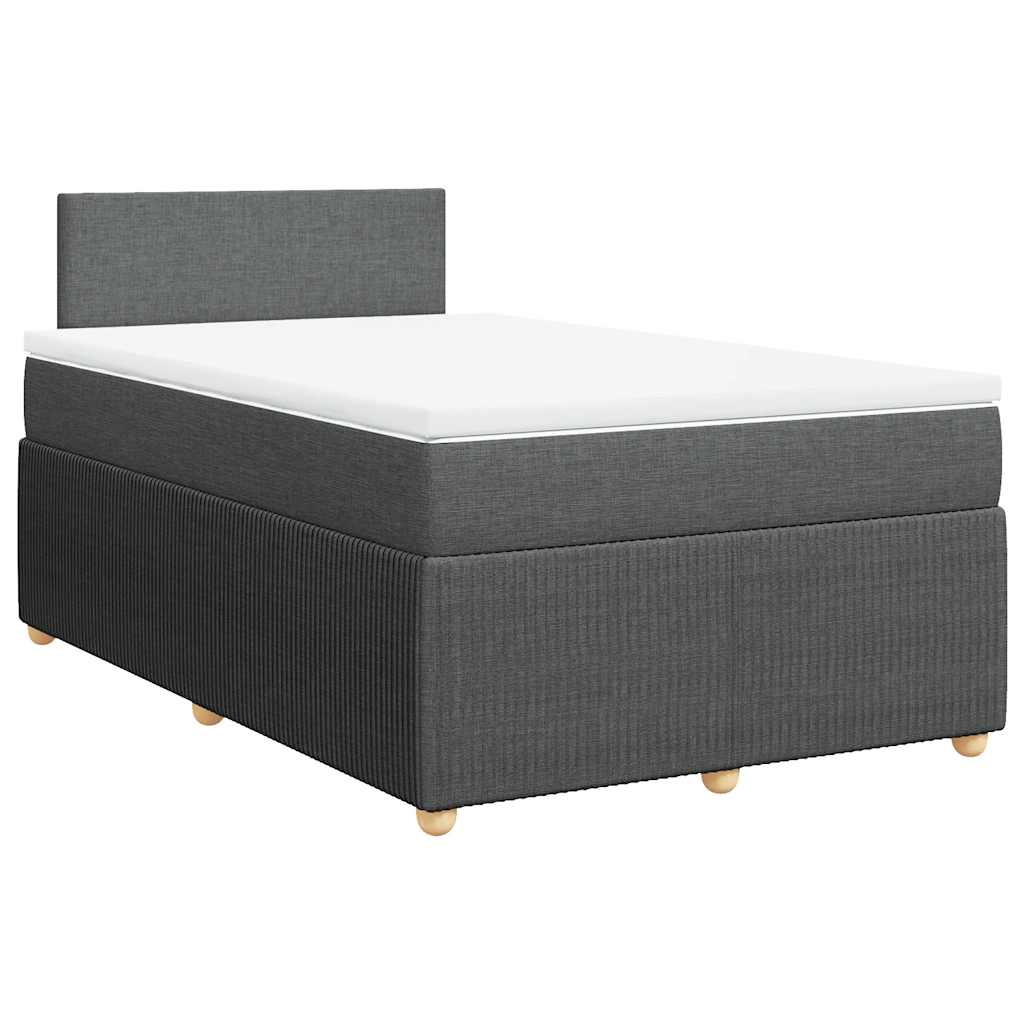 Sommier à lattes de lit avec matelas gris foncé 120x190cm tissu - XIOS