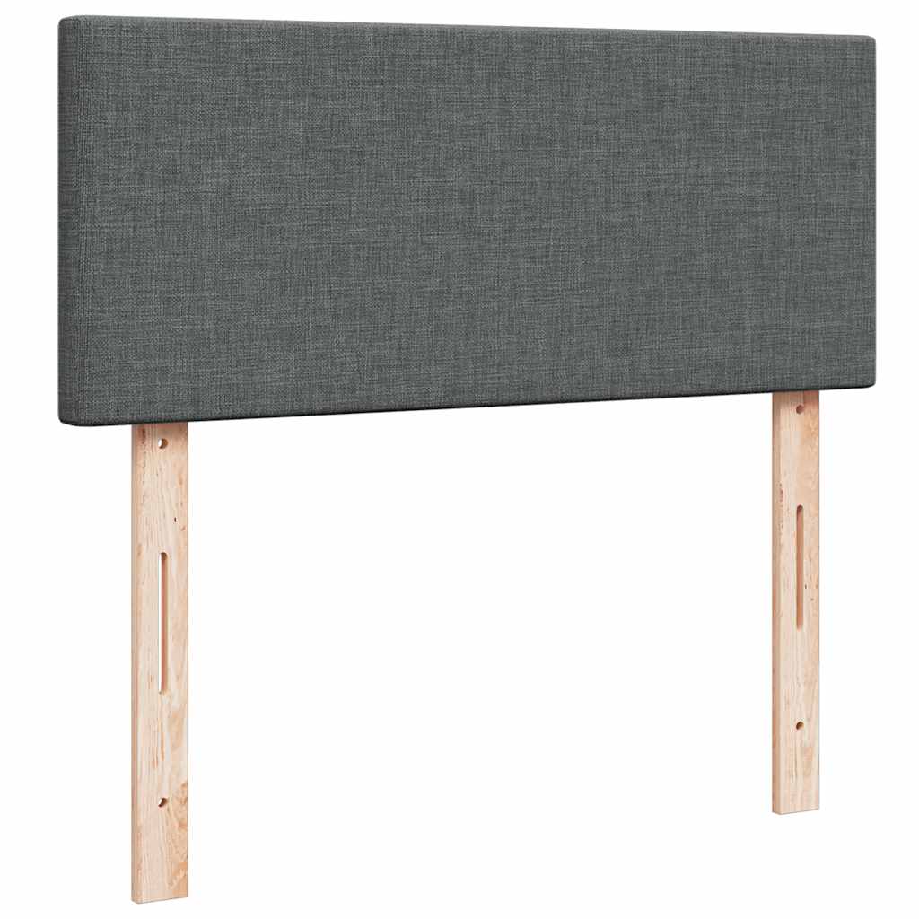 Sommier à lattes de lit avec matelas gris foncé 120x190cm tissu - XIOS