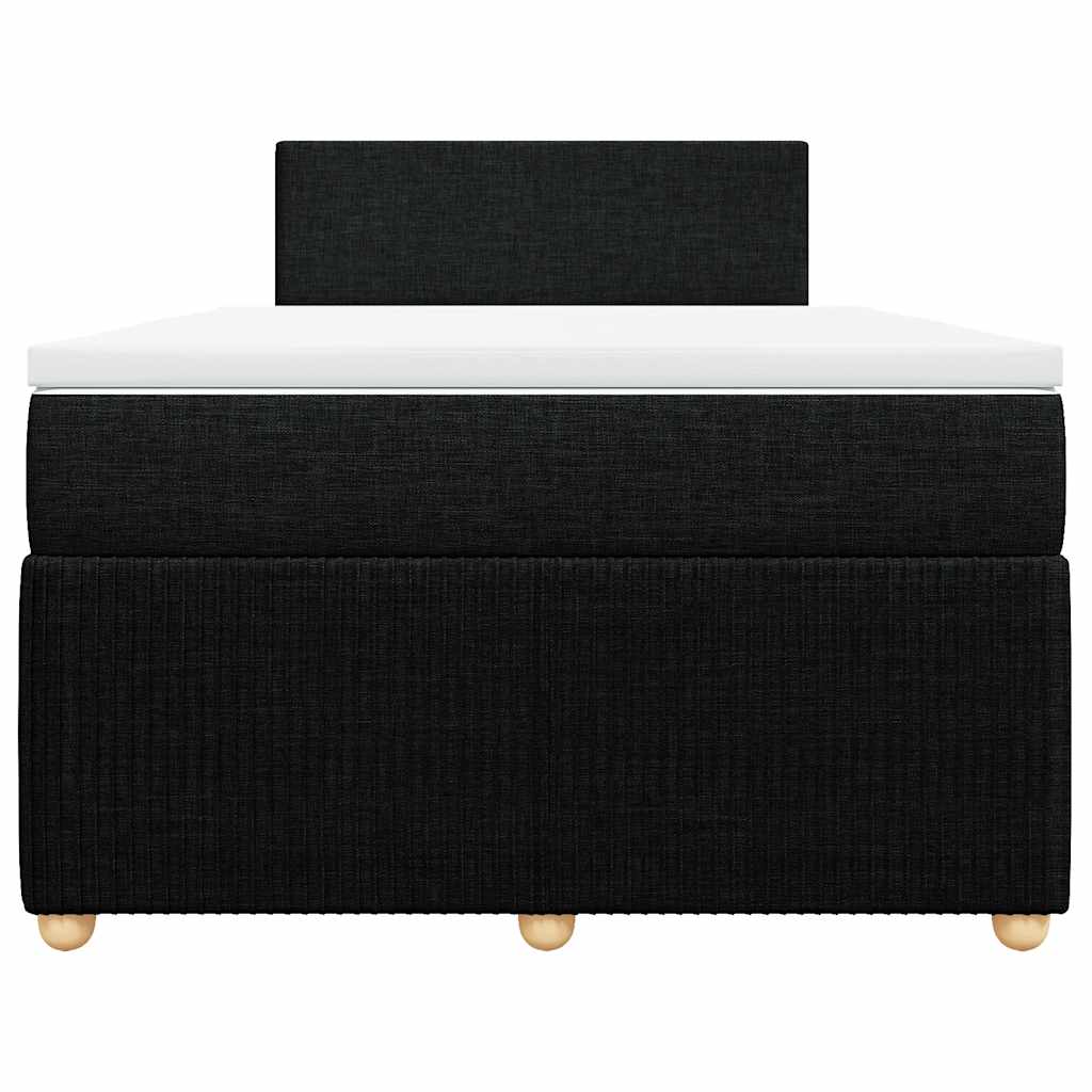 Sommier à lattes de lit avec matelas noir 120x190 cm tissu - XIOS