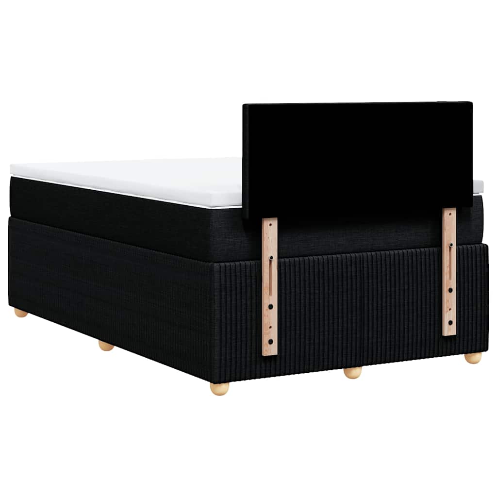 Sommier à lattes de lit avec matelas noir 120x190 cm tissu - XIOS