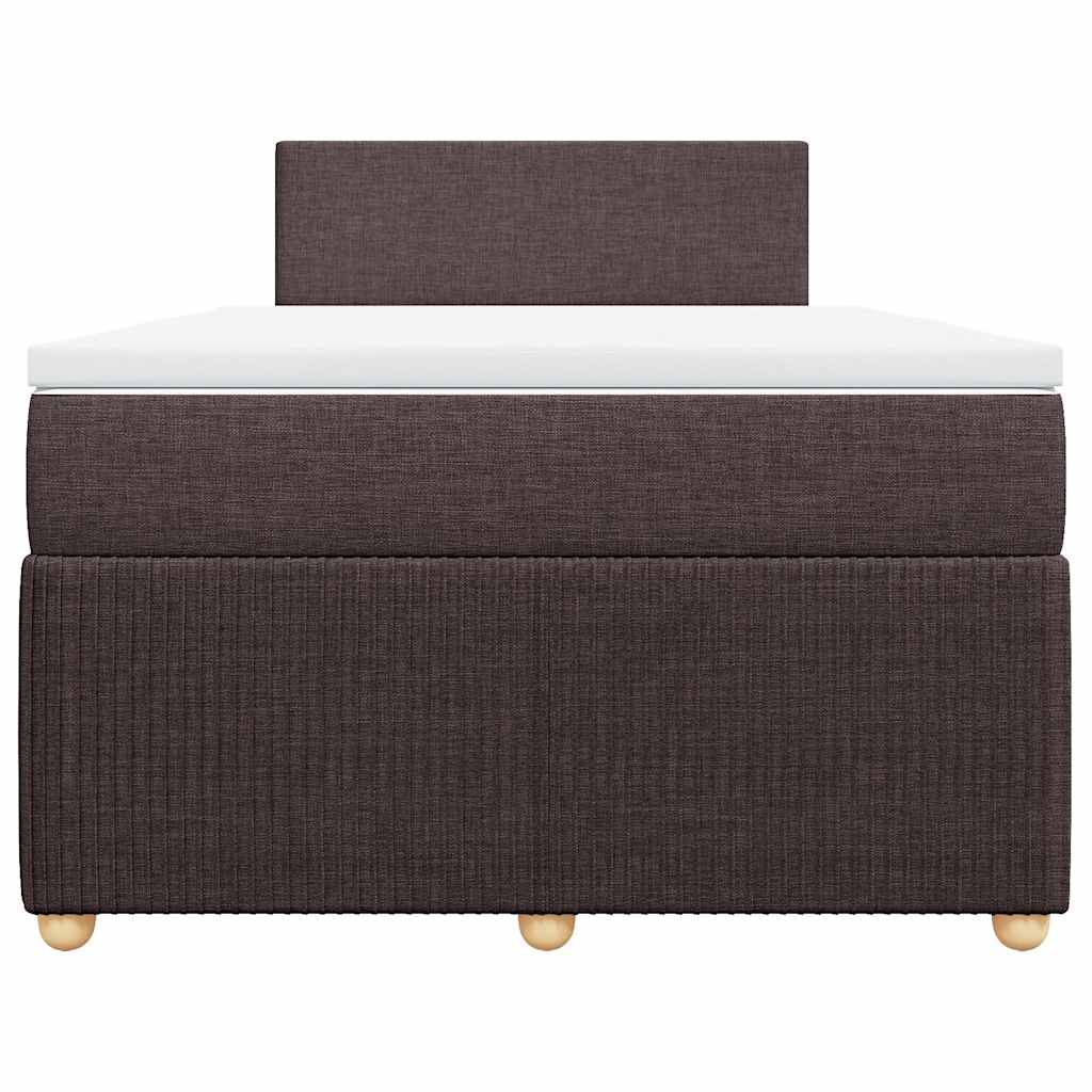Sommier à lattes de lit et matelas marron foncé 120x190cm tissu - XIOS