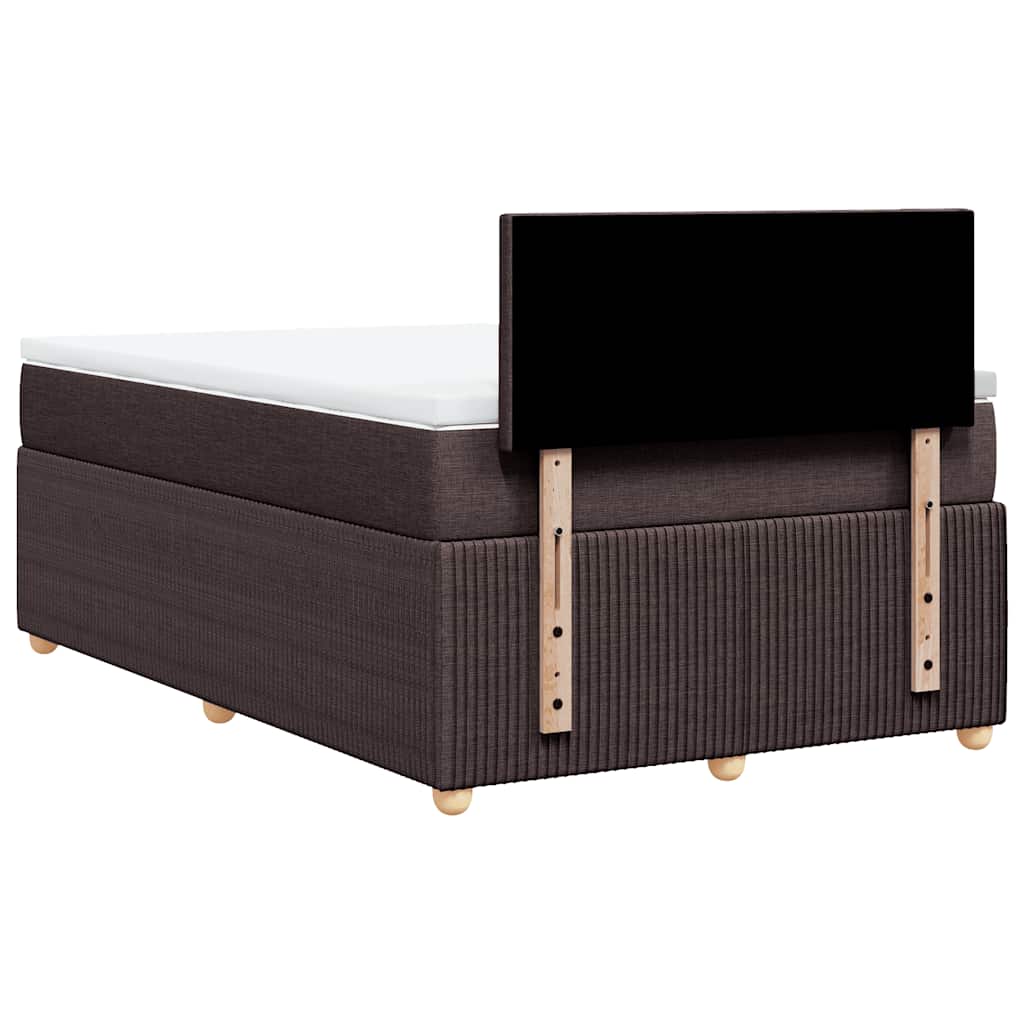 Sommier à lattes de lit et matelas marron foncé 120x190cm tissu - XIOS