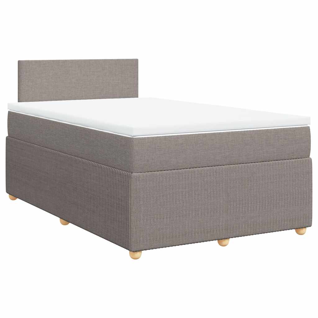 Sommier à lattes de lit avec matelas taupe 120x190 cm tissu - XIOS