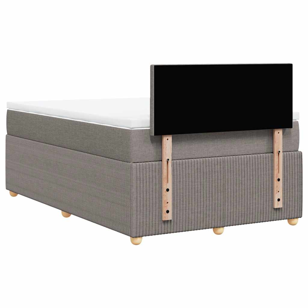 Sommier à lattes de lit avec matelas taupe 120x190 cm tissu - XIOS