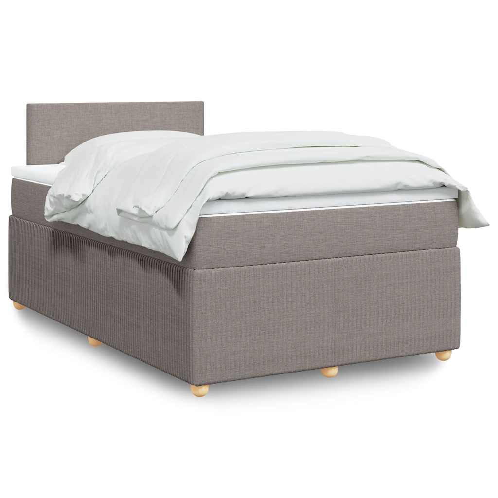 Sommier à lattes de lit avec matelas taupe 120x190 cm tissu - XIOS