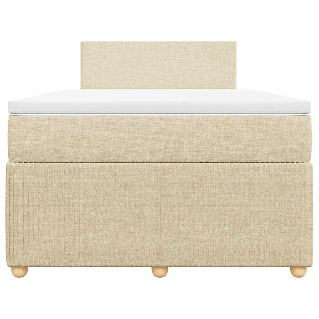 Sommier à lattes de lit avec matelas crème 120x190 cm tissu - XIOS