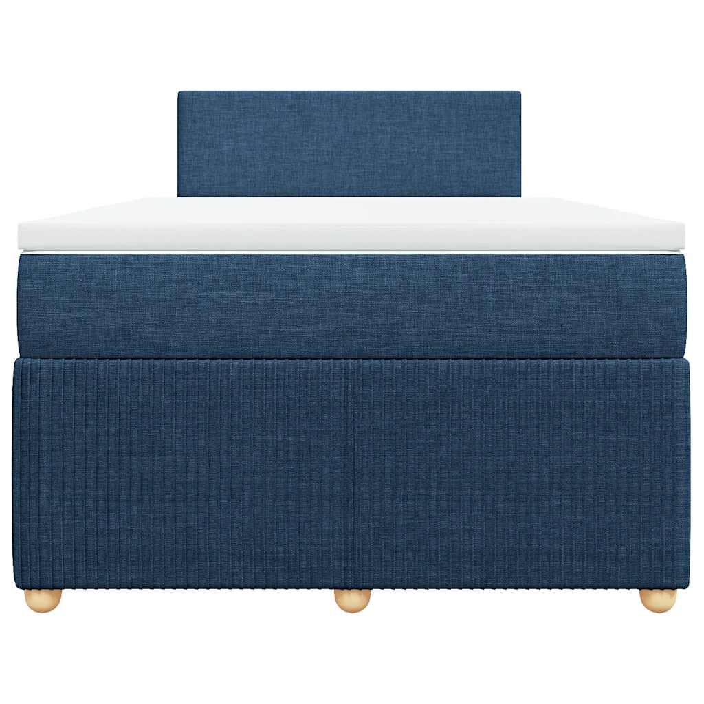 Sommier à lattes de lit avec matelas bleu 120x190 cm tissu - XIOS