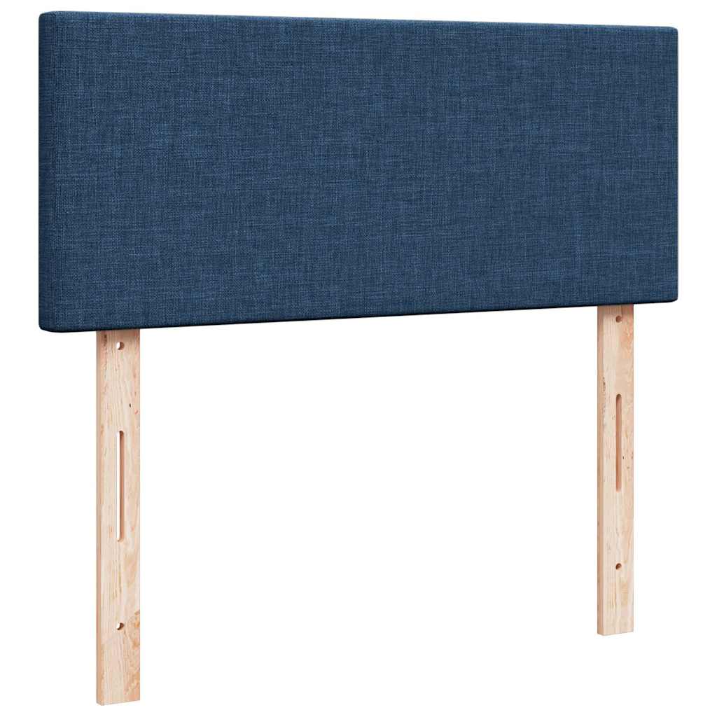 Sommier à lattes de lit avec matelas bleu 120x190 cm tissu - XIOS
