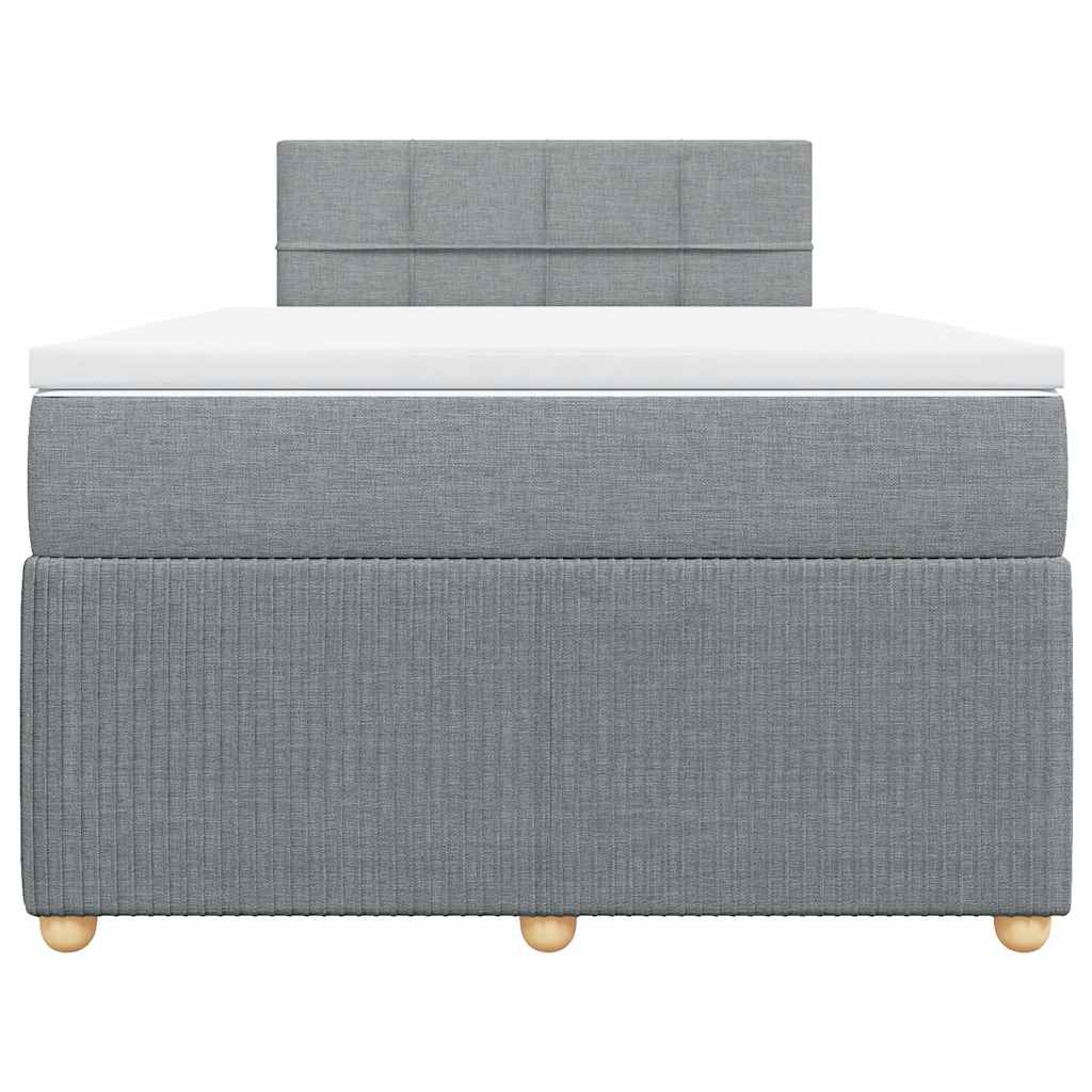 Sommier à lattes de lit et matelas gris clair 120x190 cm tissu - XIOS