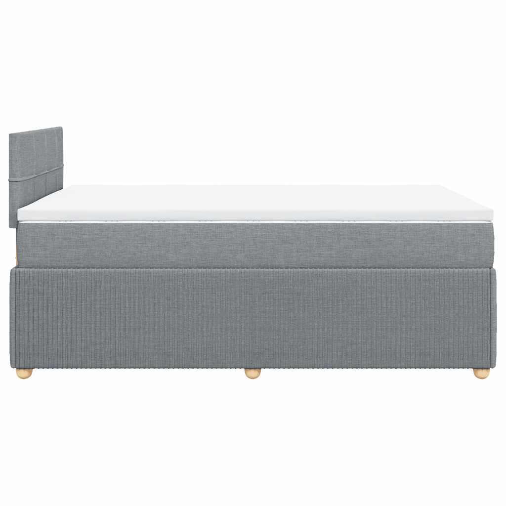 Sommier à lattes de lit et matelas gris clair 120x190 cm tissu - XIOS