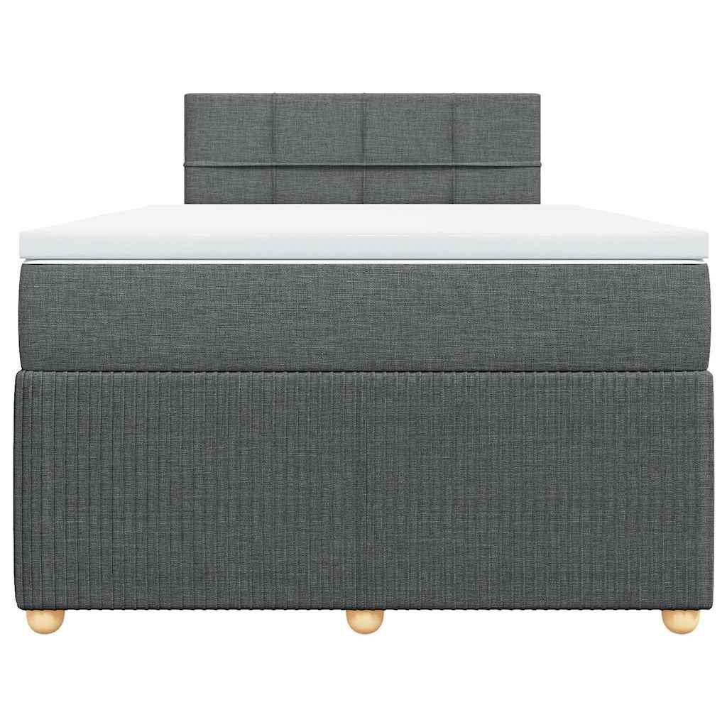 Sommier à lattes de lit avec matelas gris foncé 120x190cm tissu - XIOS