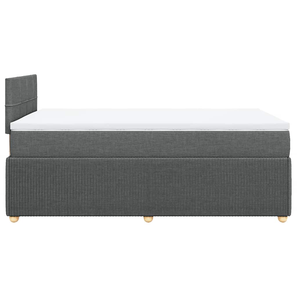Sommier à lattes de lit avec matelas gris foncé 120x190cm tissu - XIOS